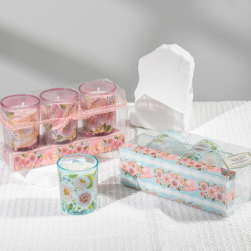 Anyák napi klasszikus kis kerek üvegpohár illatos gyertyák 3 DB set-eco szója gyertya gyártó