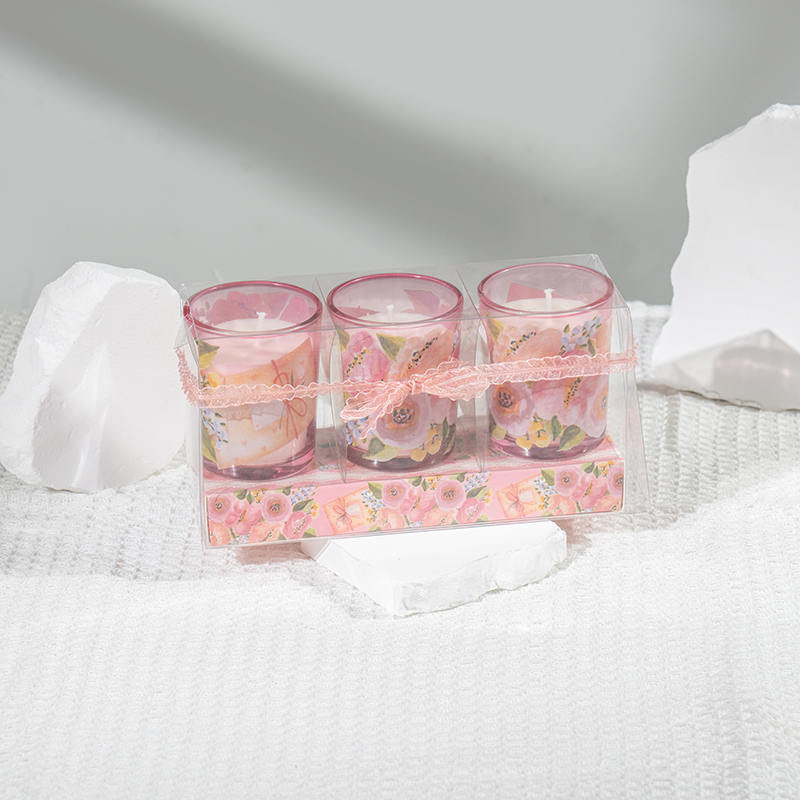 Anyák napi klasszikus kis kerek üvegpohár illatos gyertyák 3 DB set-eco szója gyertya gyártó