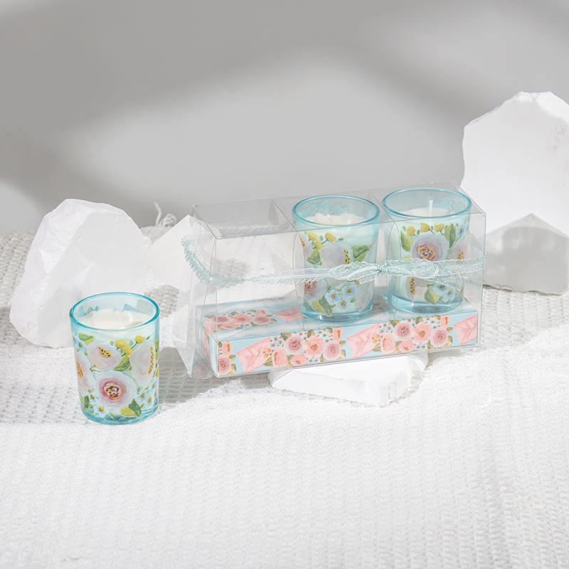 Anyák napi klasszikus kis kerek üvegpohár illatos gyertyák 3 DB set-eco szója gyertya gyártó