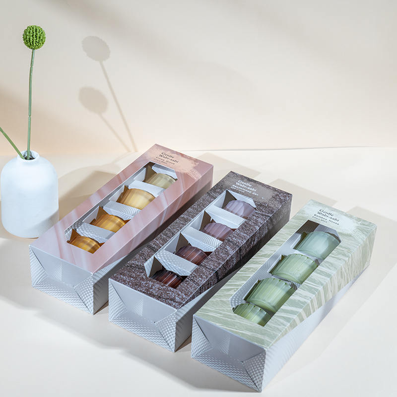 4 db függőleges csíkos kis törpe üveg gyertyapohár készlet