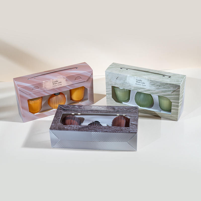 Függőleges csíkos kis poharak illatos gyertyák X2 Függőleges csíkos kis izzó illékony nád diffúzor palack