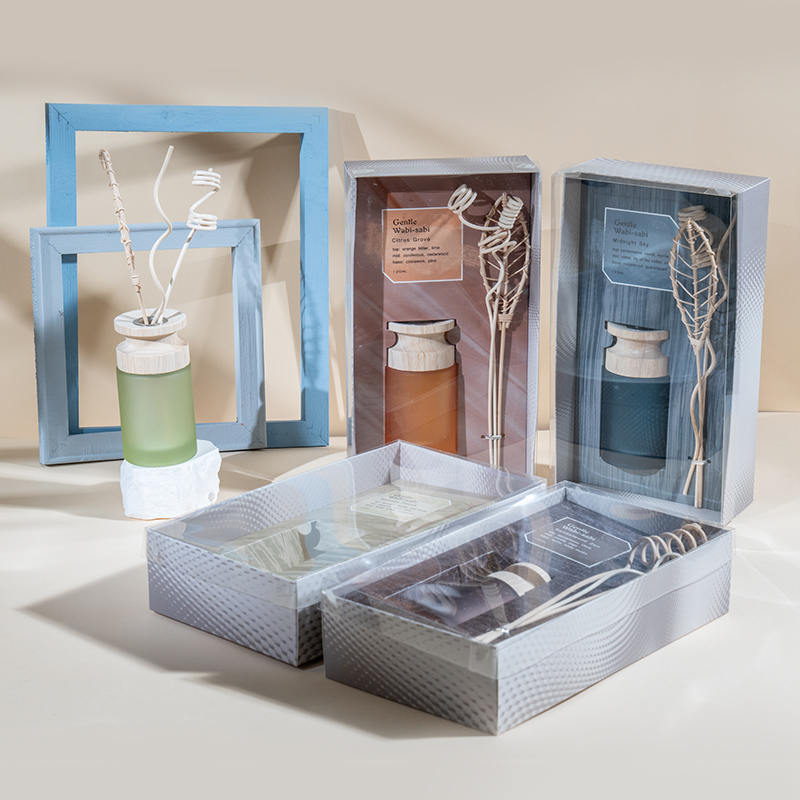 Magas hengeres üveg lombik prémium nád diffúzor fa bot-aroma diffúzor eladóval