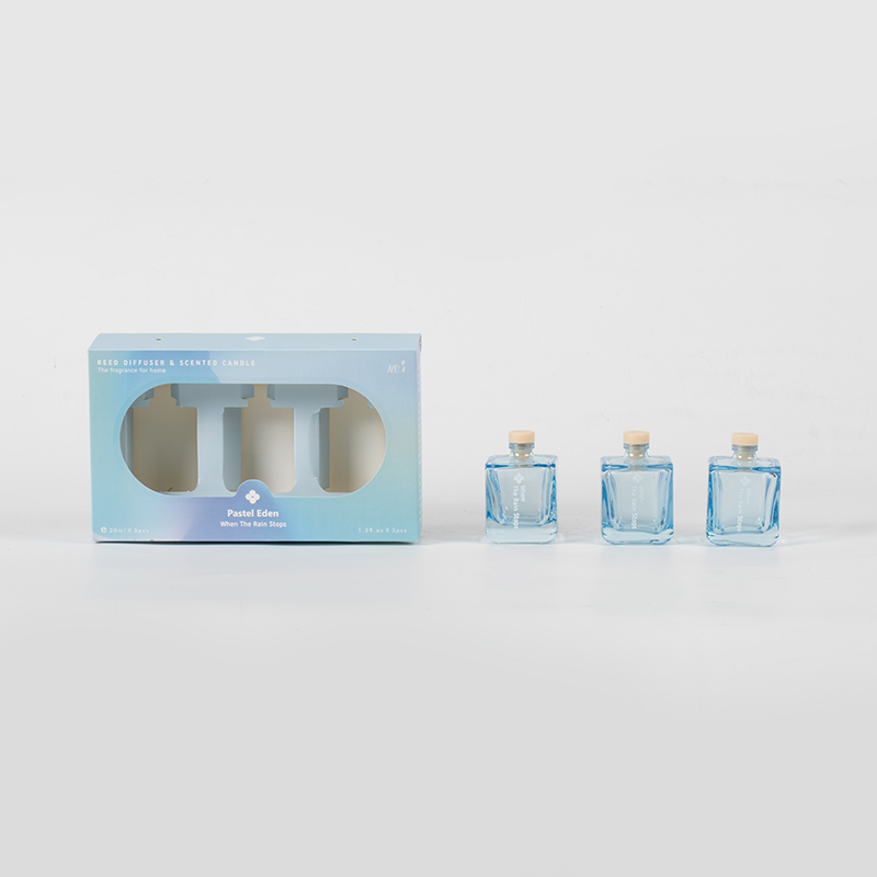 3 DB négyzet alakú palackos reed diffúzor készlet-3 DB aroma készlet