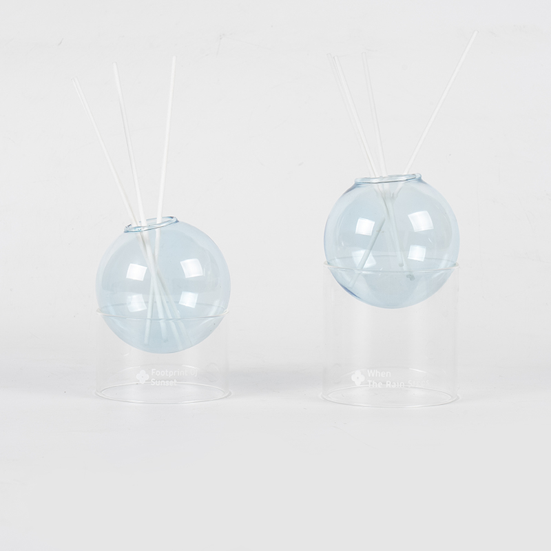 Átlátszó üveg alap, üveggolyó típusú náddiffúzor-formázó aromaterápia