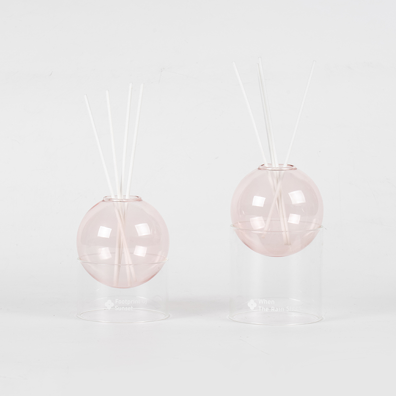 Átlátszó üveg alap, üveggolyó típusú náddiffúzor-formázó aromaterápia