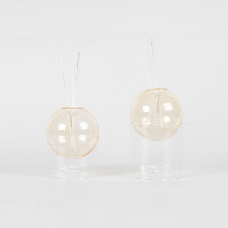 Átlátszó üveg alap, üveggolyó típusú náddiffúzor-formázó aromaterápia