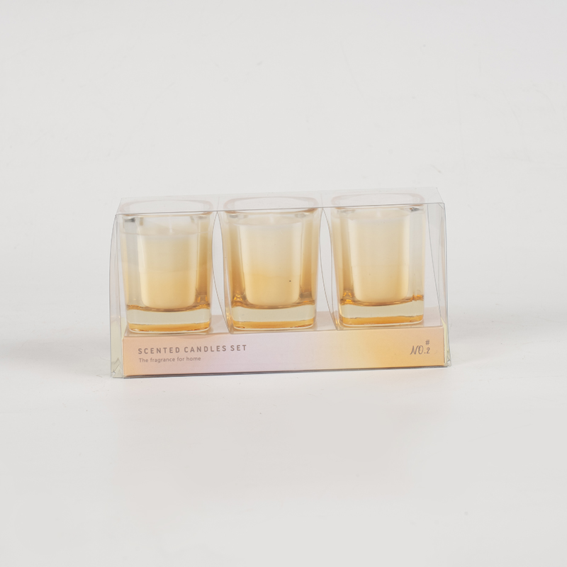 3db szögletes gyertya szett gradiens színnel