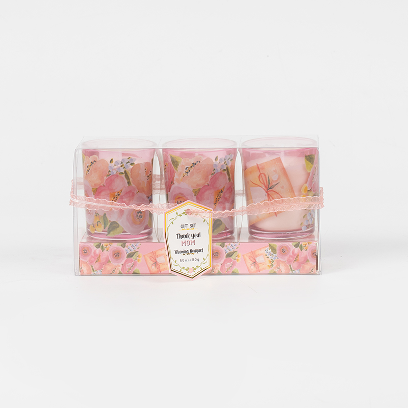 Anyák napi klasszikus kis kerek üvegpohár illatos gyertyák 3 DB set-eco szója gyertya gyártó